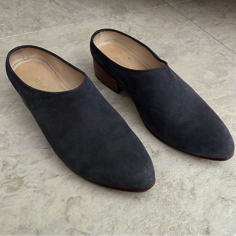 Nisolo Black Suede Mule Clogs